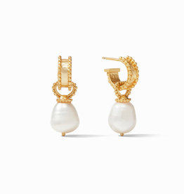 Julie Vos Julie Vos Marbella Pearl Hoop & Charm Earring