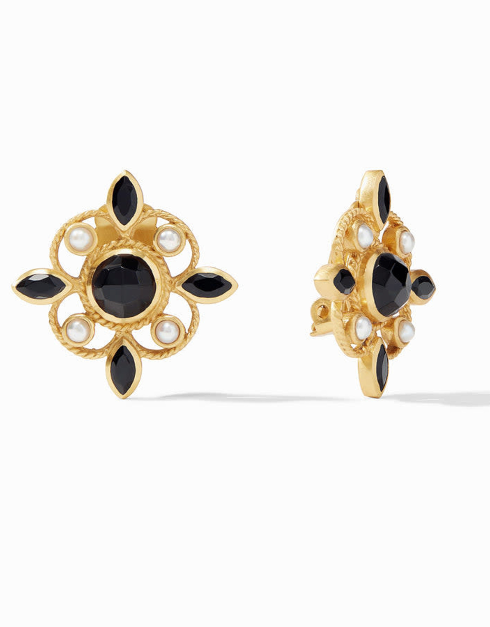 Julie Vos Julie Vos Monaco Clip Obsidian Black Earrings