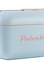 Polarbox Polarbox Retro Cooler 21Qt  Baby Blue With Rose Strap