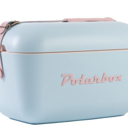 Polarbox Polarbox Retro Cooler 21Qt  Baby Blue With Rose Strap