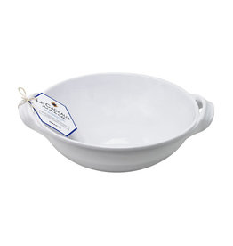 Le Cadeaux Le Cadeaux Two Handled Bowl 9.25" Bianco