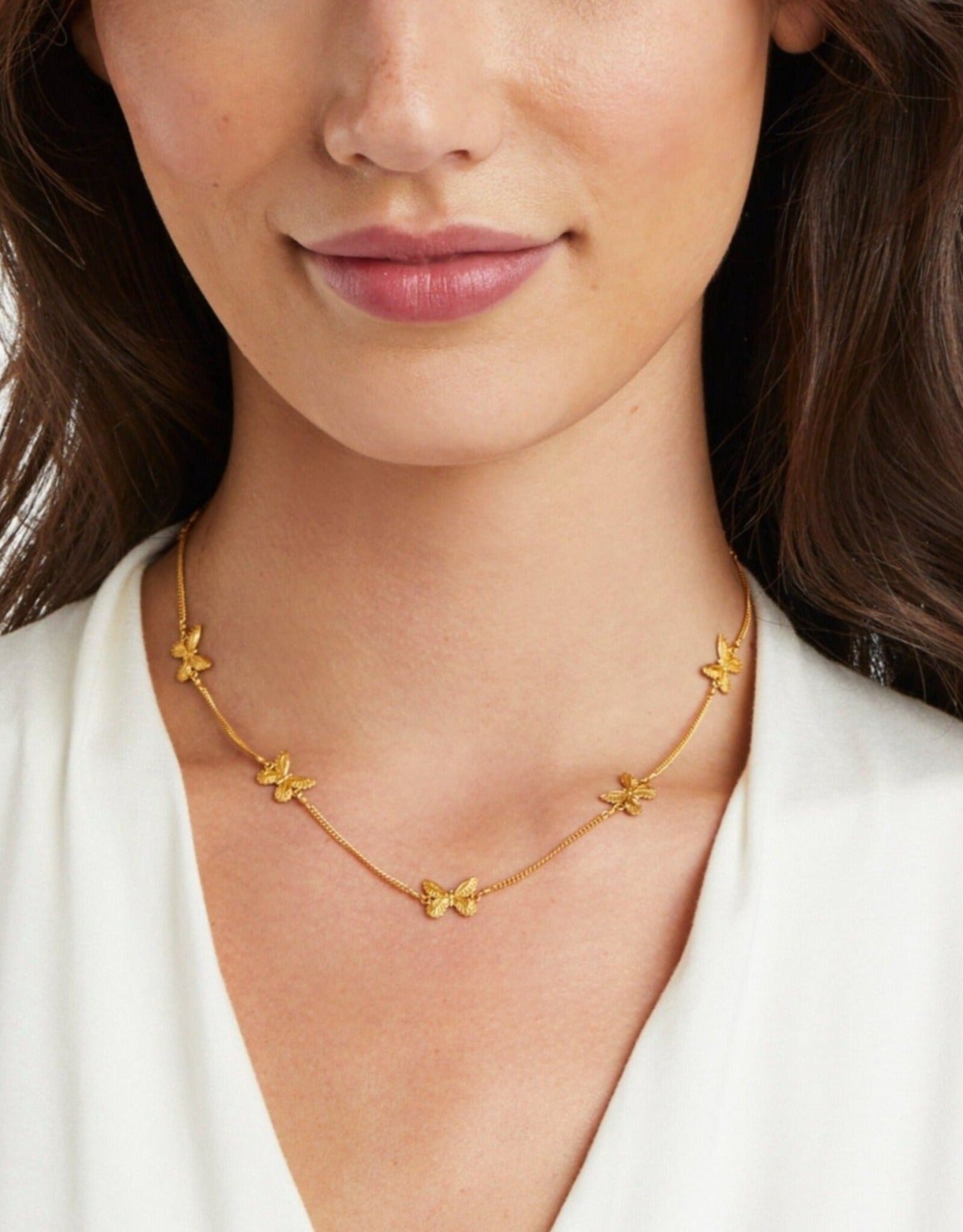 Julie Vos Julie Vos Butterfly Delicate Station Necklace