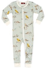 Milkbarn Milkbarn Bamboo Zipper Pajama Blue Birds