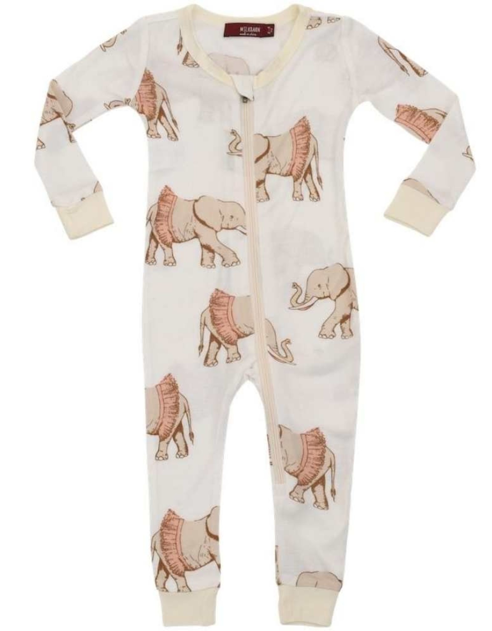 Milkbarn Milkbarn Bamboo Zipper Pajama Tutu Elephant