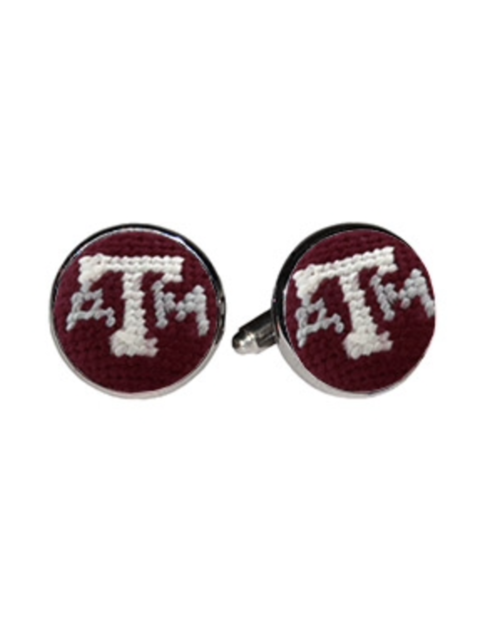 Smather's Collegiate Needlepoint Cufflink Pretty Please Houston