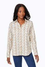 Foxcroft Foxcroft Davis Long Sleeve Leopard Shirt