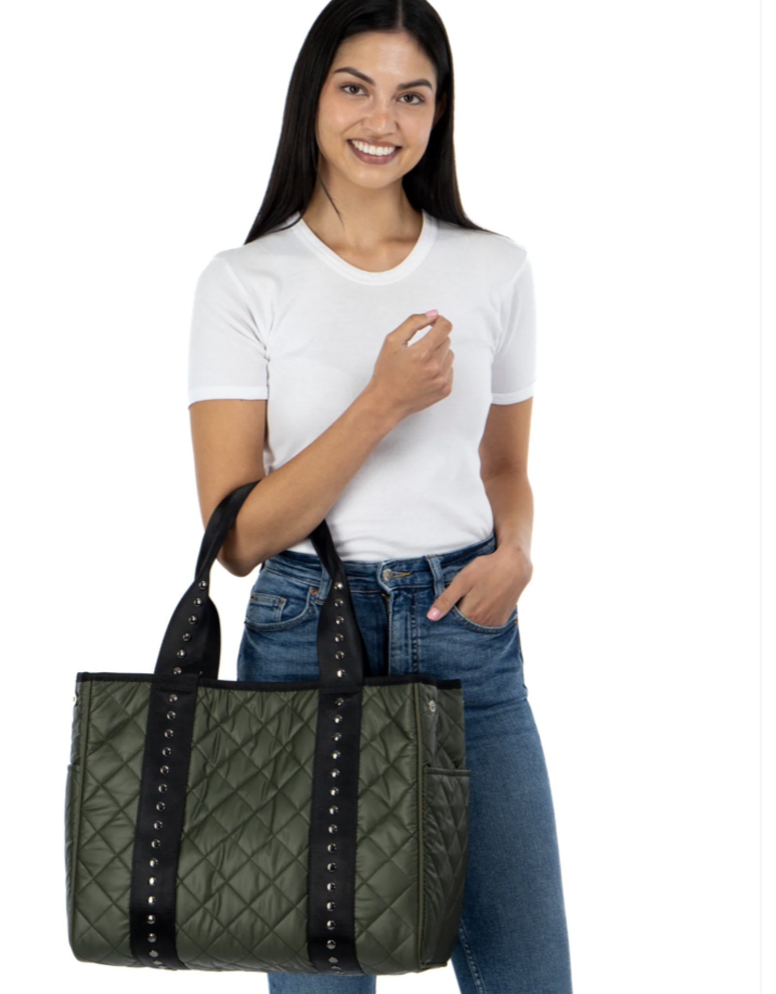 Haute Shore | Grey Quilted Puffer Everyday Tote - Jaime Lux