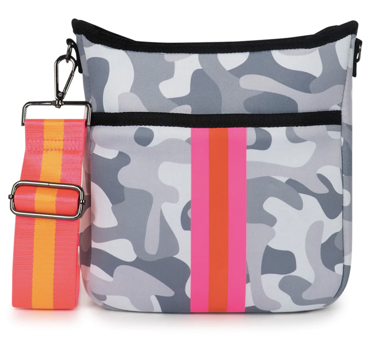 Haute Shore  Full Size Camo Neoprene Wallet w/Pink Stripe - Showoff