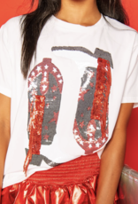 Queen of Sparkles Queen of Sparkles Black & Red Fringe Boot Tee