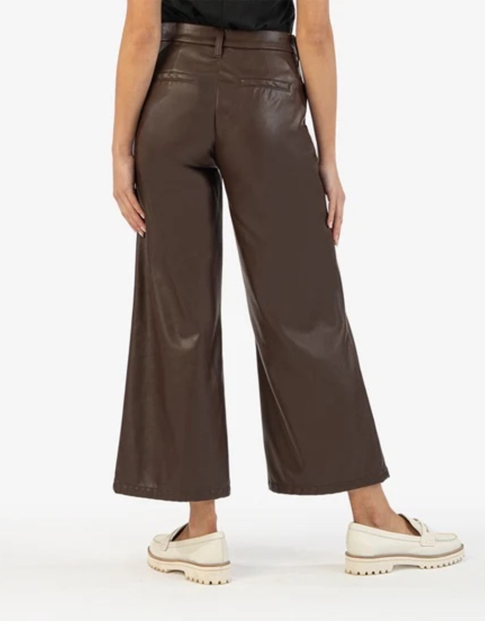 Chocolate Vegan Leather Split Leg Pants | DeVanitè Boutique