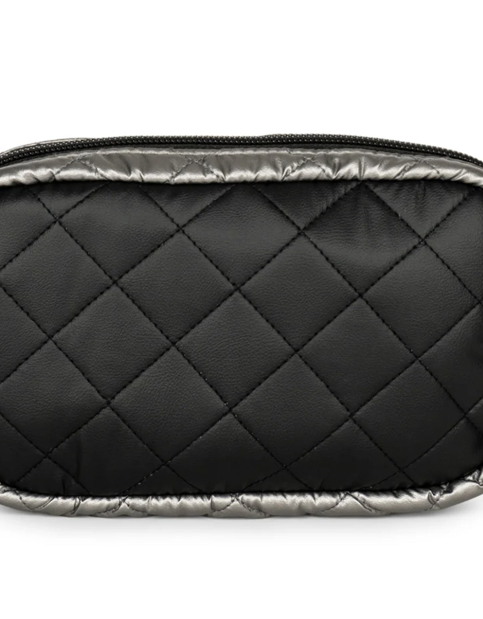 CHANEL Black Caviar Quilted Curvy Pouch Cosmetic Case