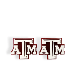 Brianna Cannon Brianna Cannon White Texas A&M Logo Studs