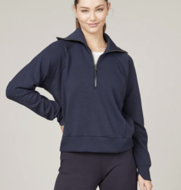 SPANX AIR ESSENTIALS HALF ZIP INDARK PLUM