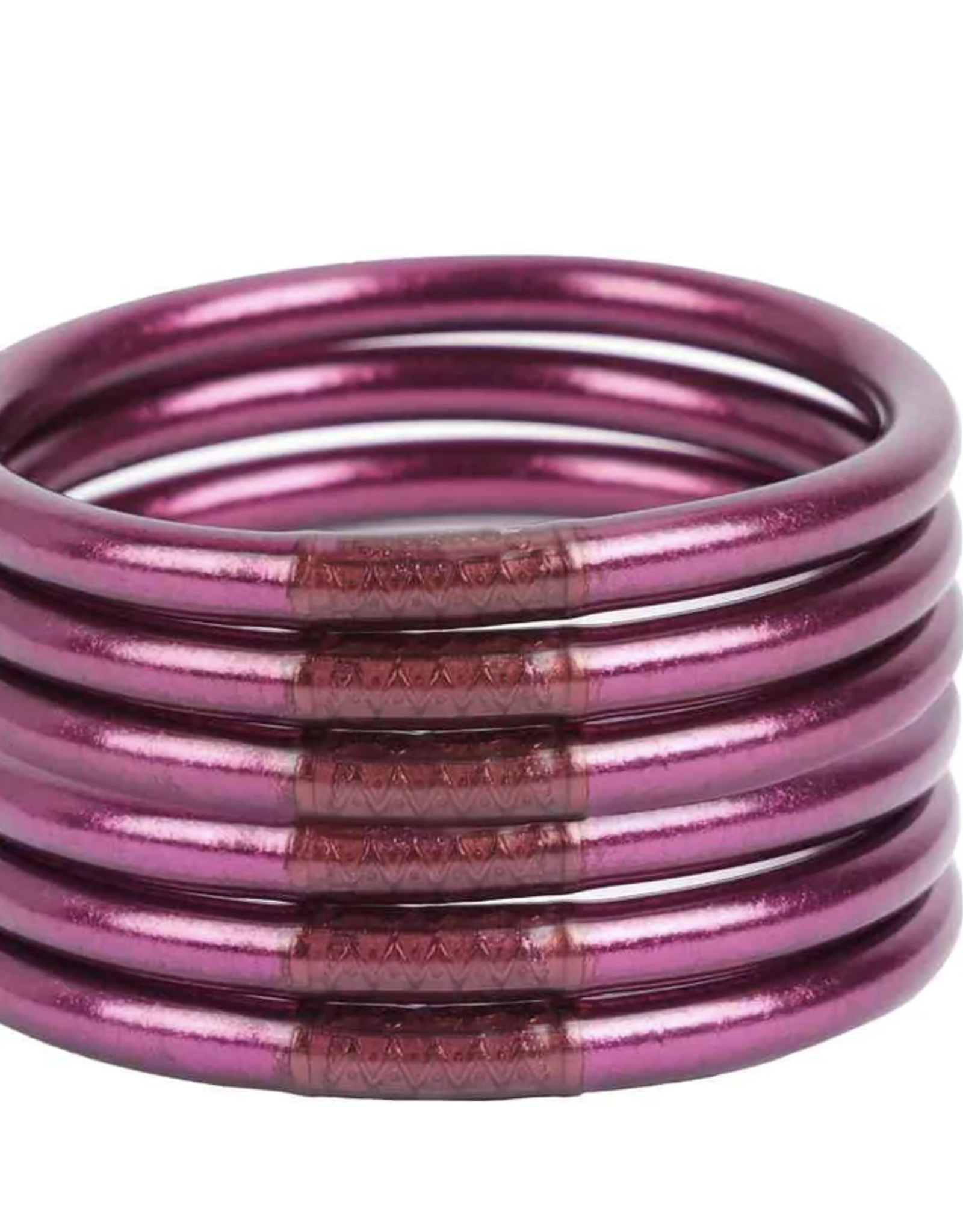 BuDhaGirl LLC BuDhaGirl All Weather Bangles Set of 6  Amythyst