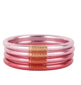 BuDhaGirl LLC BuDhaGirl  All Weather Bangles  Set of 4 Carousel Pink