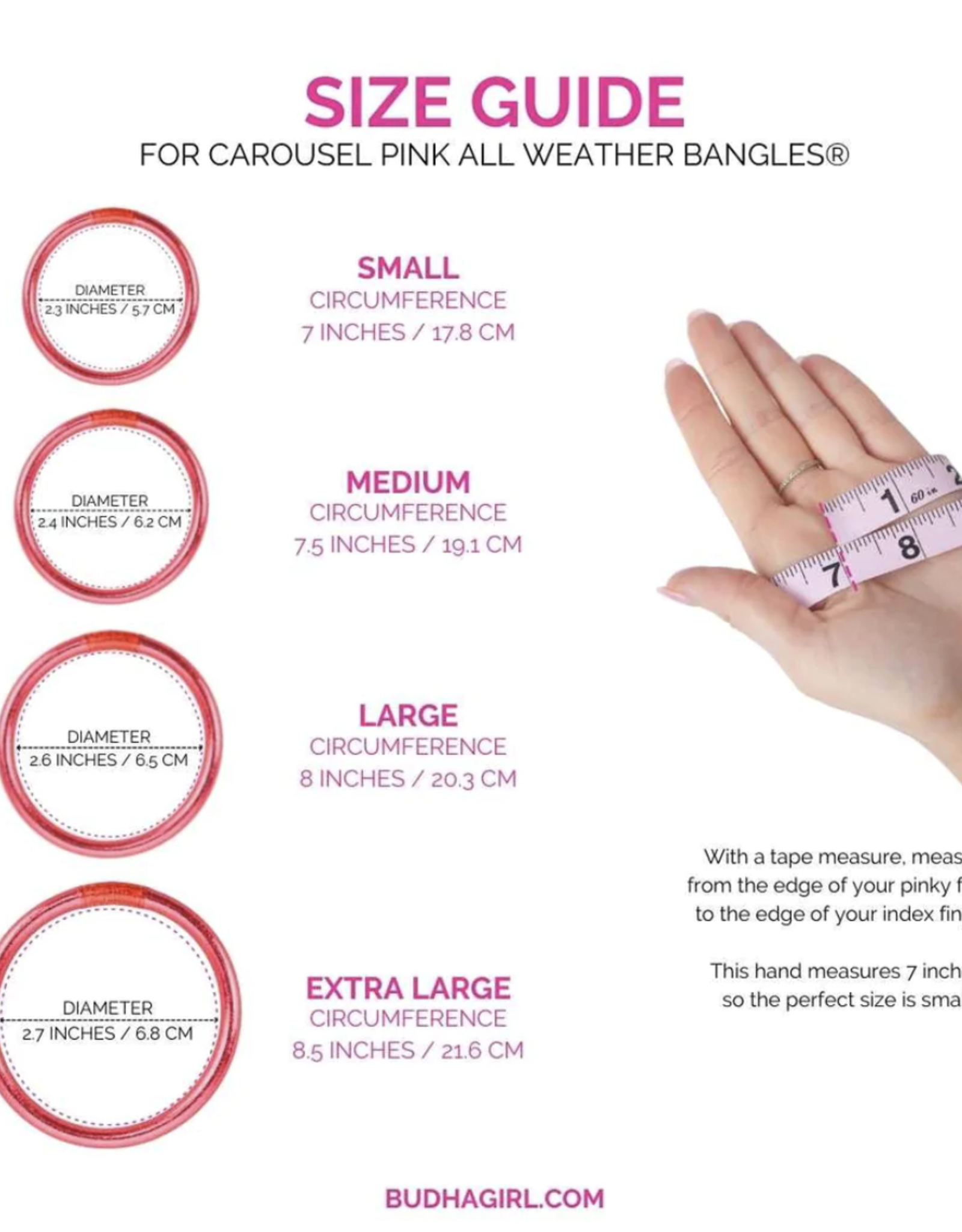 BuDhaGirl LLC BuDhaGirl  All Weather Bangles  Set of 4 Carousel Pink