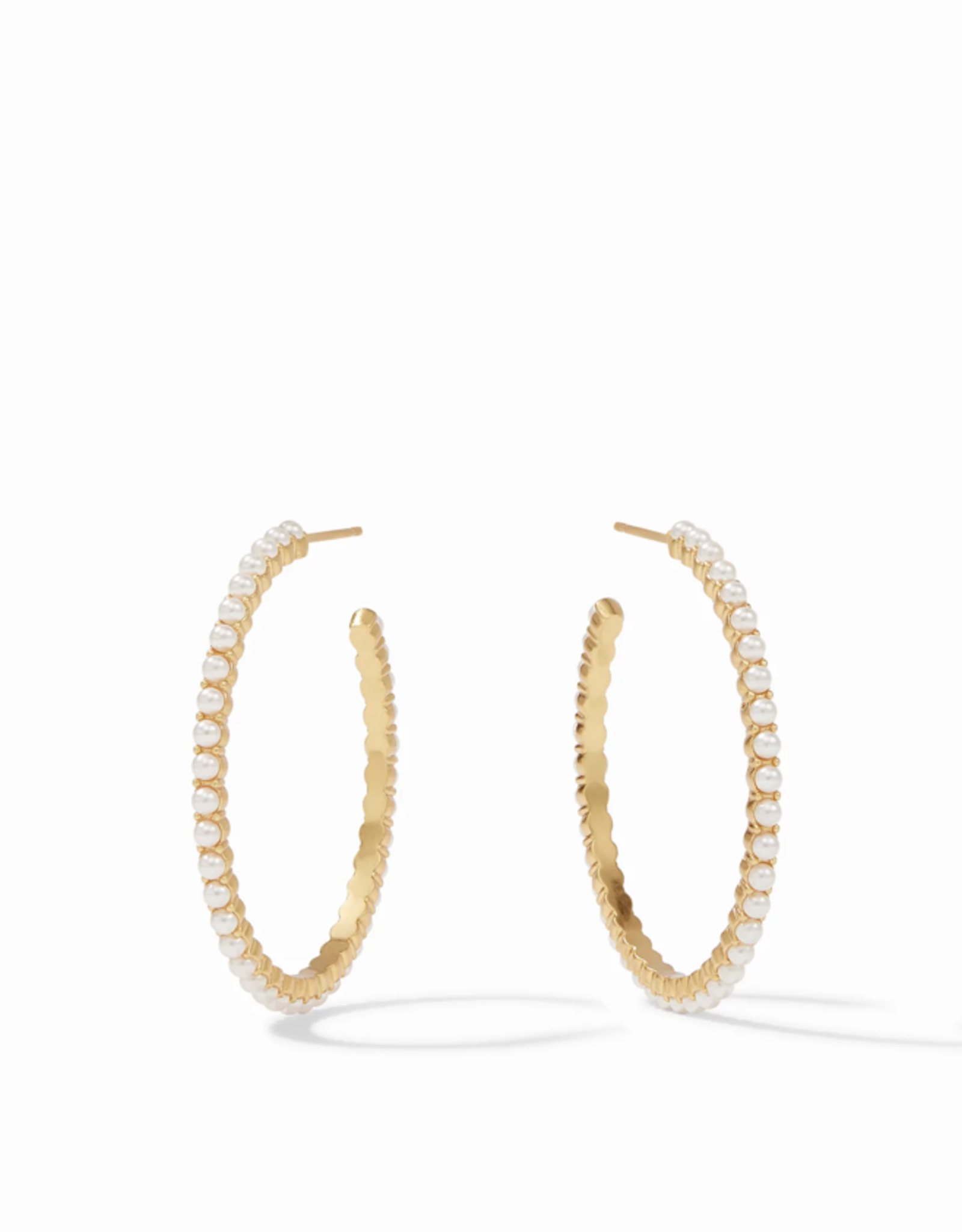 Julie Vos Julie Vos Juliet Gold Pearl Hoop Earrings Medium