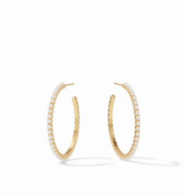 Julie Vos Julie Vos Juliet Gold Pearl Hoop Earrings Medium