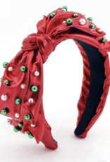 Brianna Cannon Brianna Cannon Red Christmas Bow Headband w/ Beads