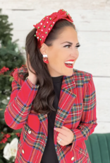 Brianna Cannon Brianna Cannon Red Christmas Bow Headband w/ Beads