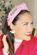 Brianna Cannon Brianna Cannon Pink Christmas Cross-Stitch Headband w/ Pearls