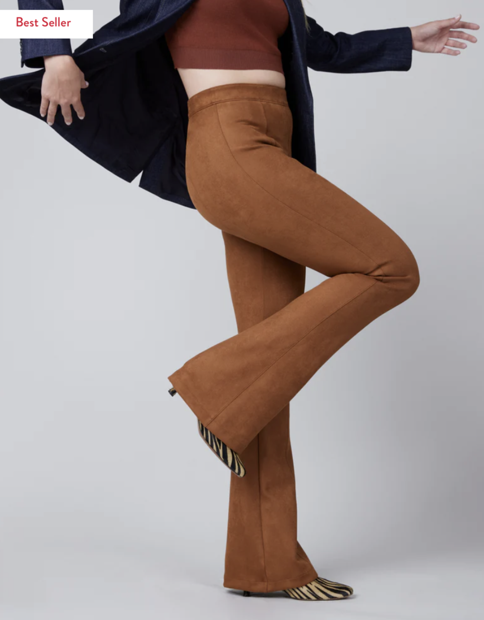 Spanx Spanx Faux Suede Flare Pant Rich Caramel