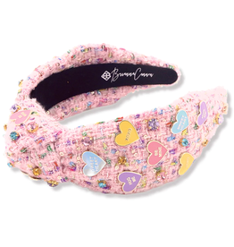 Brianna Cannon Brianna Cannon Heart Candy Tweed Headband with Crystals