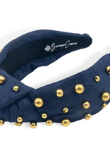 Brianna Cannon Brianna Cannon Navy Shimmer Headband with Gold Beads