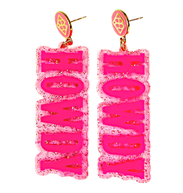 Brianna Cannon Brianna Cannon Pink Glitter Howdy Earrings