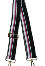 Ah-dorned STRAP ONLY Multi Black Pink Stripe