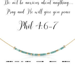 Dot & Dash Design Dot & Dash Necklace Phil 4:6-7 Gold