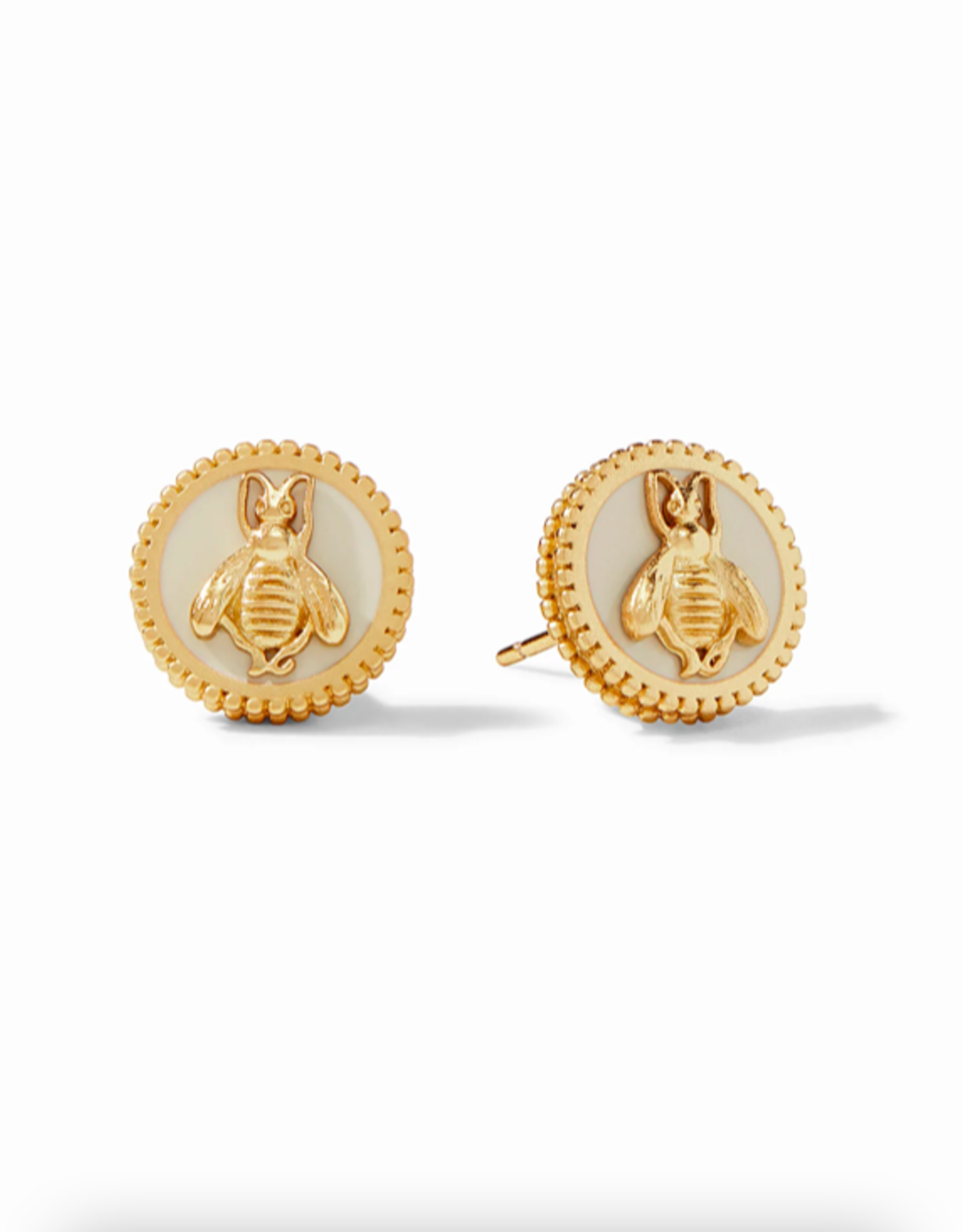 Julie Vos Julie Vos Cameo Bee Earring Ivory Enamel