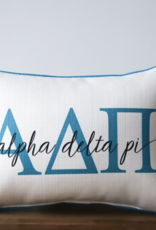 Little Birdie Alpha Delta Pi Sorority Large Letters Overlap Pillow W/Piping