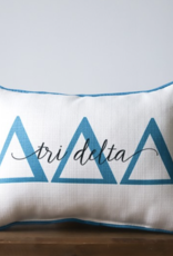 Little Birdie Delta Delta Delta Sorority Large Letters Overlap Pillow W/Piping