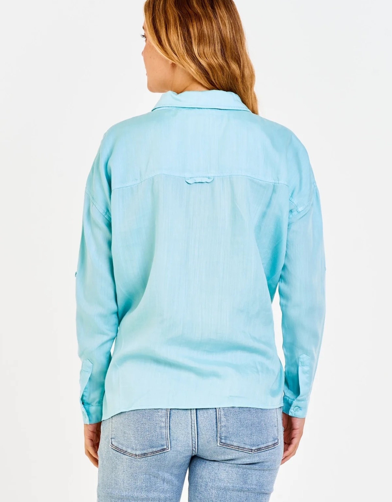 Dear John Denim Dear John Arianna Tie Front Shirt Paradise Blue