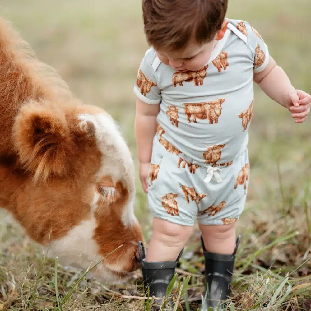Milkbarn Bamboo Kerchief Bib Highland Cow