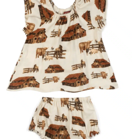 Milkbarn Milkbarn Homestead Organic Cotton Dress & Bloomer Set