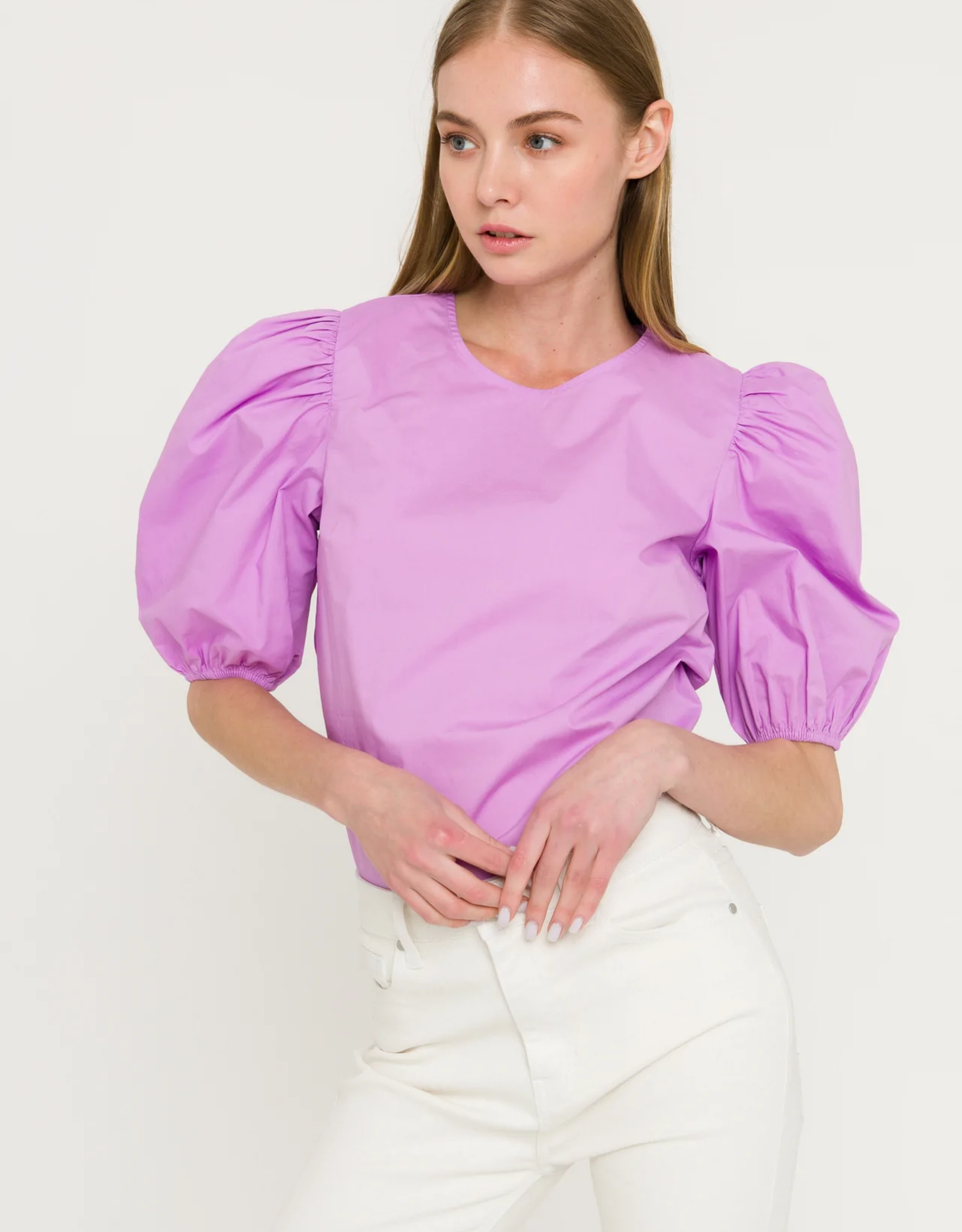 English  Factory English Factory Lilac Puff Sleeve Top