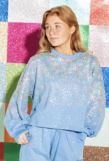 Queen of Sparkles Queen Of Sparkles Indigo Scattered Sequin Sweatshirt