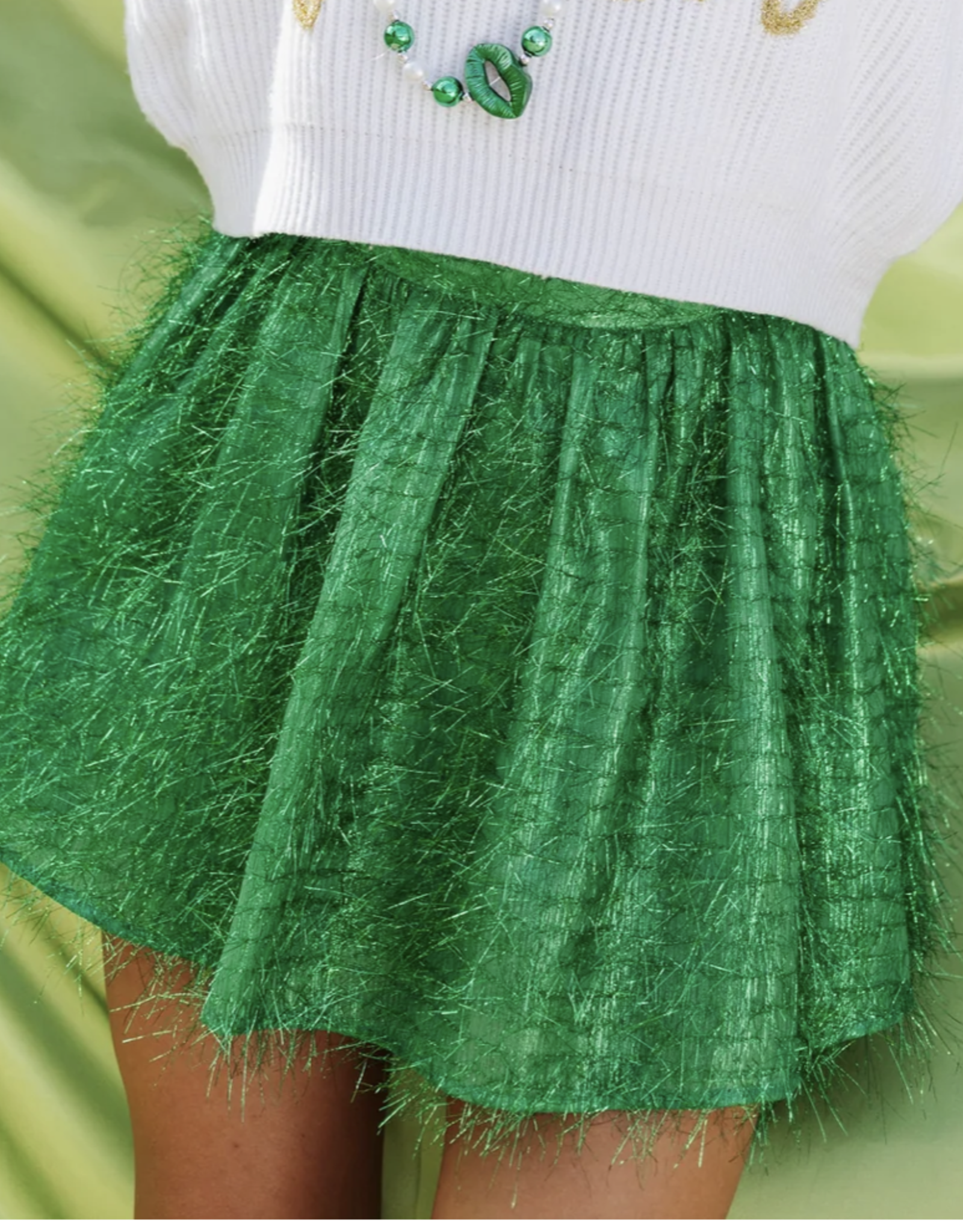 Queen of Sparkles Queen Of Sparkles Green Tinsel Skort