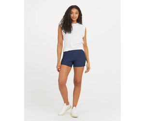 Spanx Women's Sunshine Shorts 10” Inseam Sunkissed Navy Blue Pull On Size M  NWT