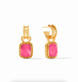 Julie Vos Julie Vos Marbella Hoop & Charm Earring Gold Irid. Peony Pink