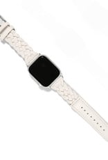 Brighton Sutton Braided Leather Watch Band Optic White OS