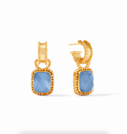 Julie Vos Julie Vos Marbella Hoop & Charm Earring Chalcedony Blue