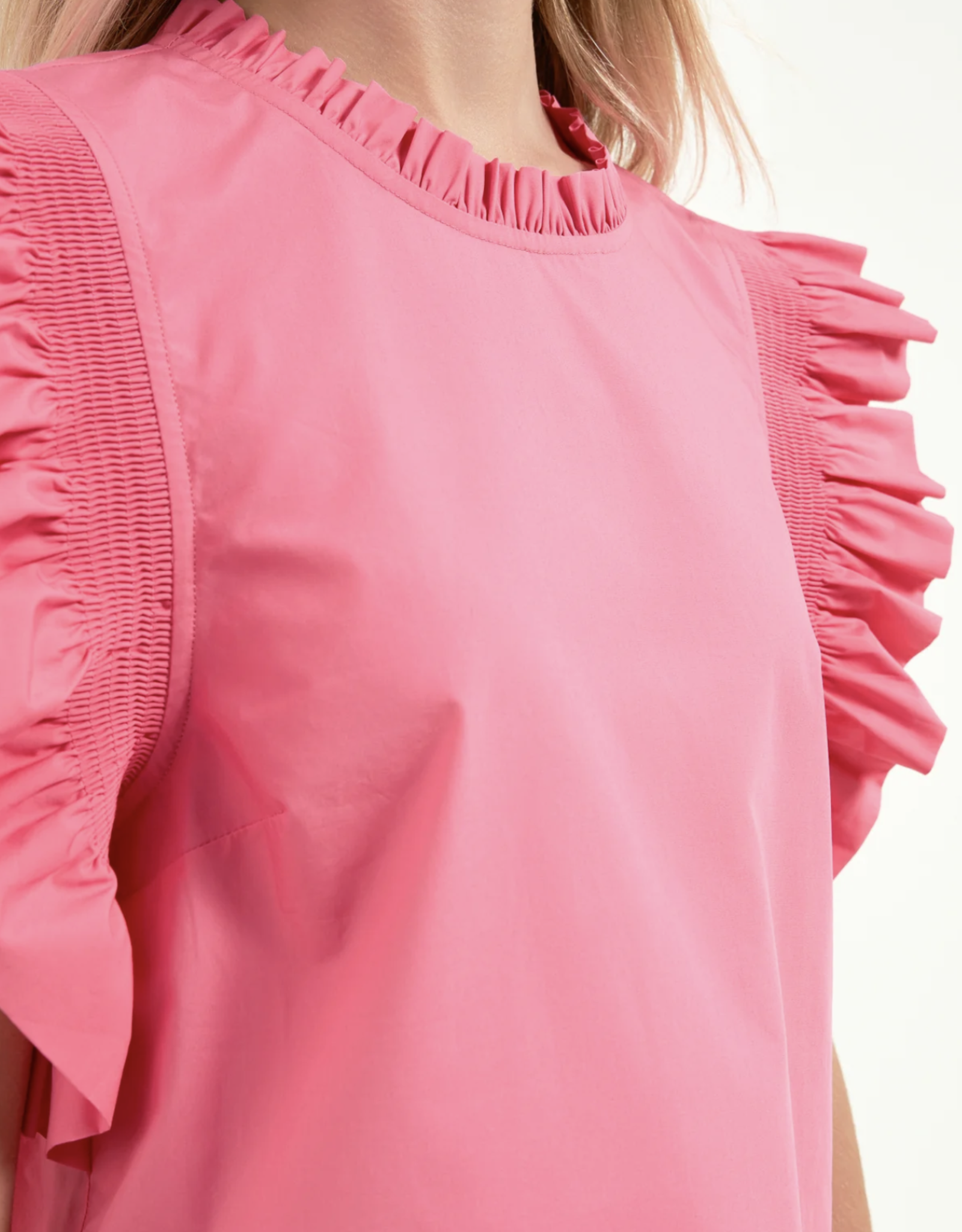 English  Factory English Factory Fuchsia Ruffle Sleeve Top