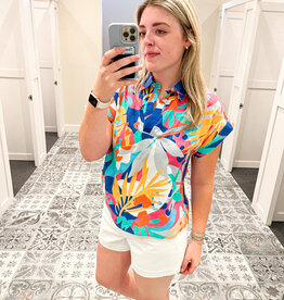 THML Floral Short Sleeve Top Multi