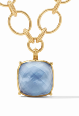 Julie Vos Julie Vos Antonia Statement Necklace Iridescent Chalcedony Blue