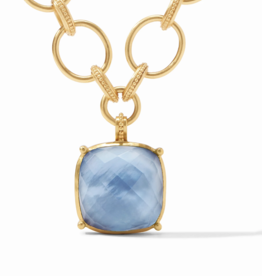 Julie Vos Julie Vos Antonia Statement Necklace Iridescent Chalcedony Blue