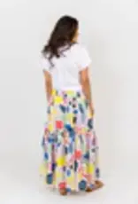Karlie Karlie Abstract Floral Smock Waist Maxi Skirt