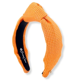 Brianna Cannon Brianna Cannon Solid Orange Tweed and Gold Headband